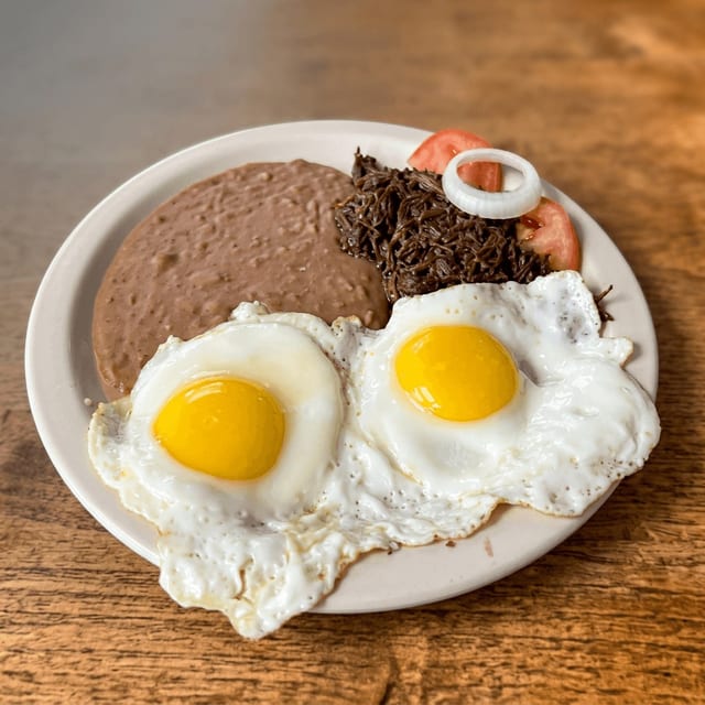 Barbacoa and Egg Plate Breakfast.